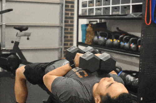 The proper form of the hex press exercise