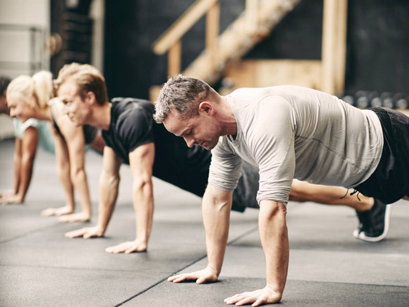 Circuit training group workout