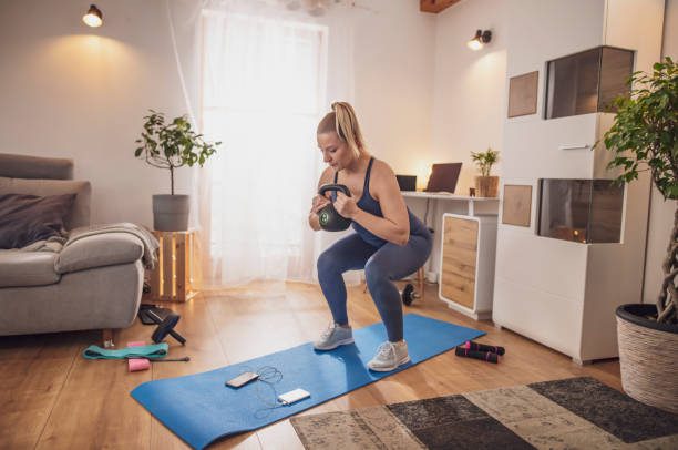 girl workout at home