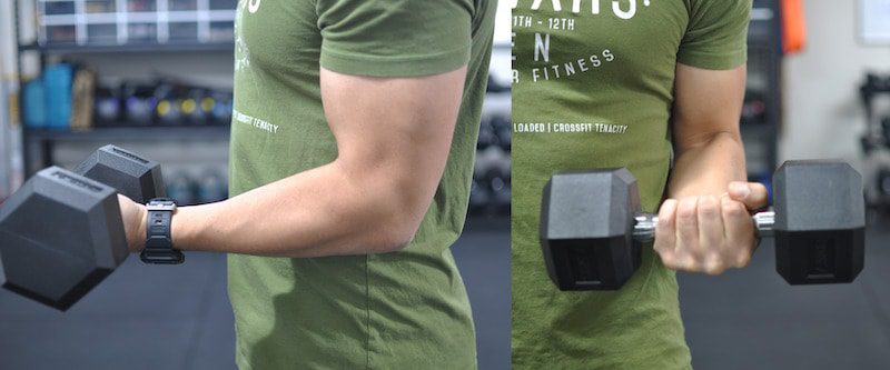 Wrong grip for hammer curl - palms up