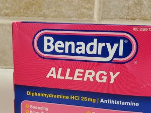 Benadryl box of tablets