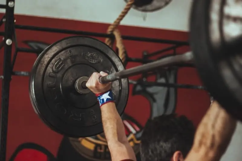 Man doing a barbell snatch