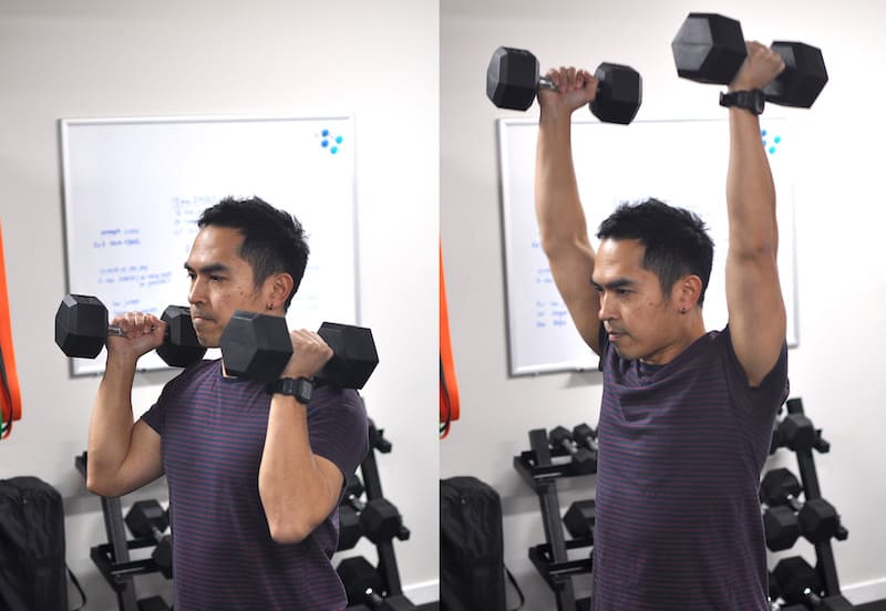 Hammer curl to press - press portion