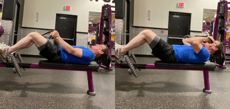 Perry doing lying cable hammer curls