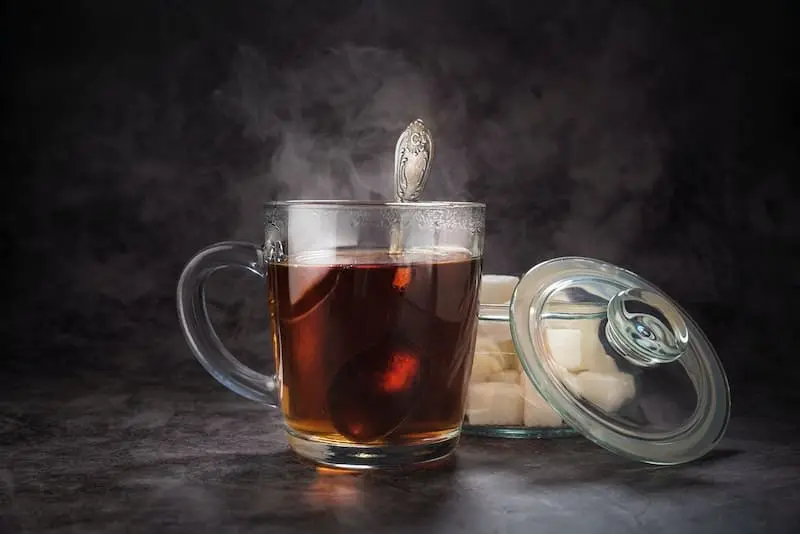 Steaming black tea feature