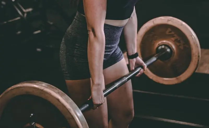 Woman deadlifting