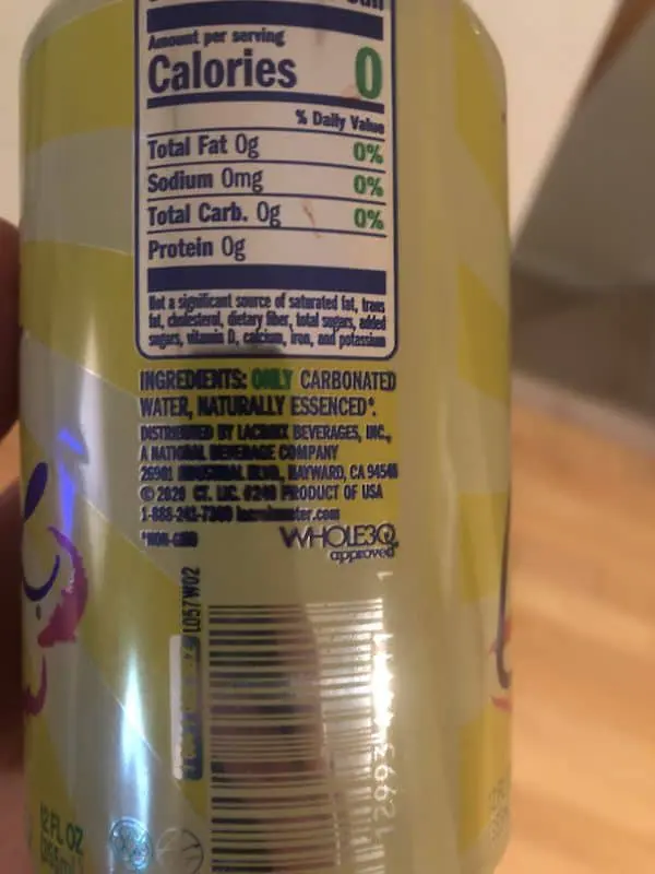 LaCroix nutritional info