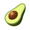 Half avocado with seed