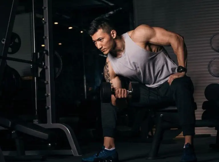 Man doing bicep curls