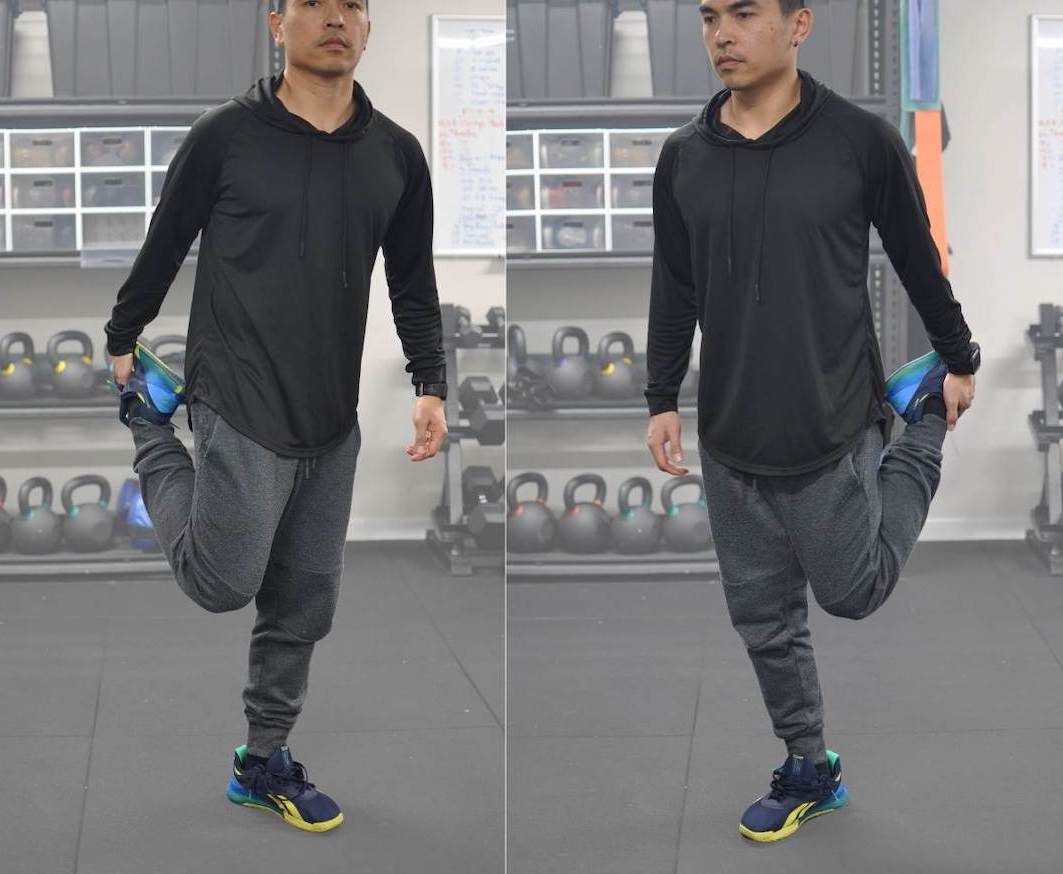 Full body stretching routine - standing quadriceps stretch