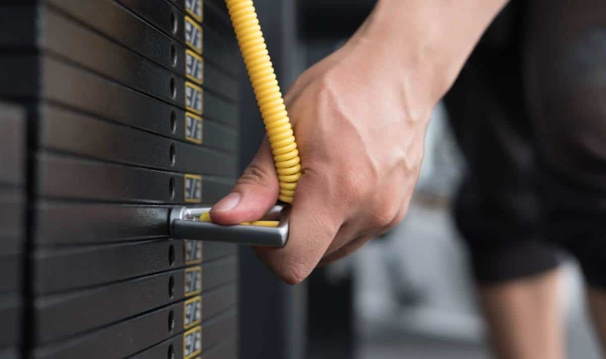 Selecting weights on a gym machine