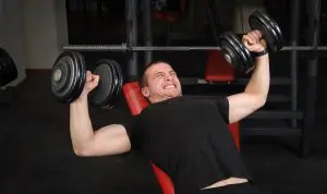 Man doing incline chest press